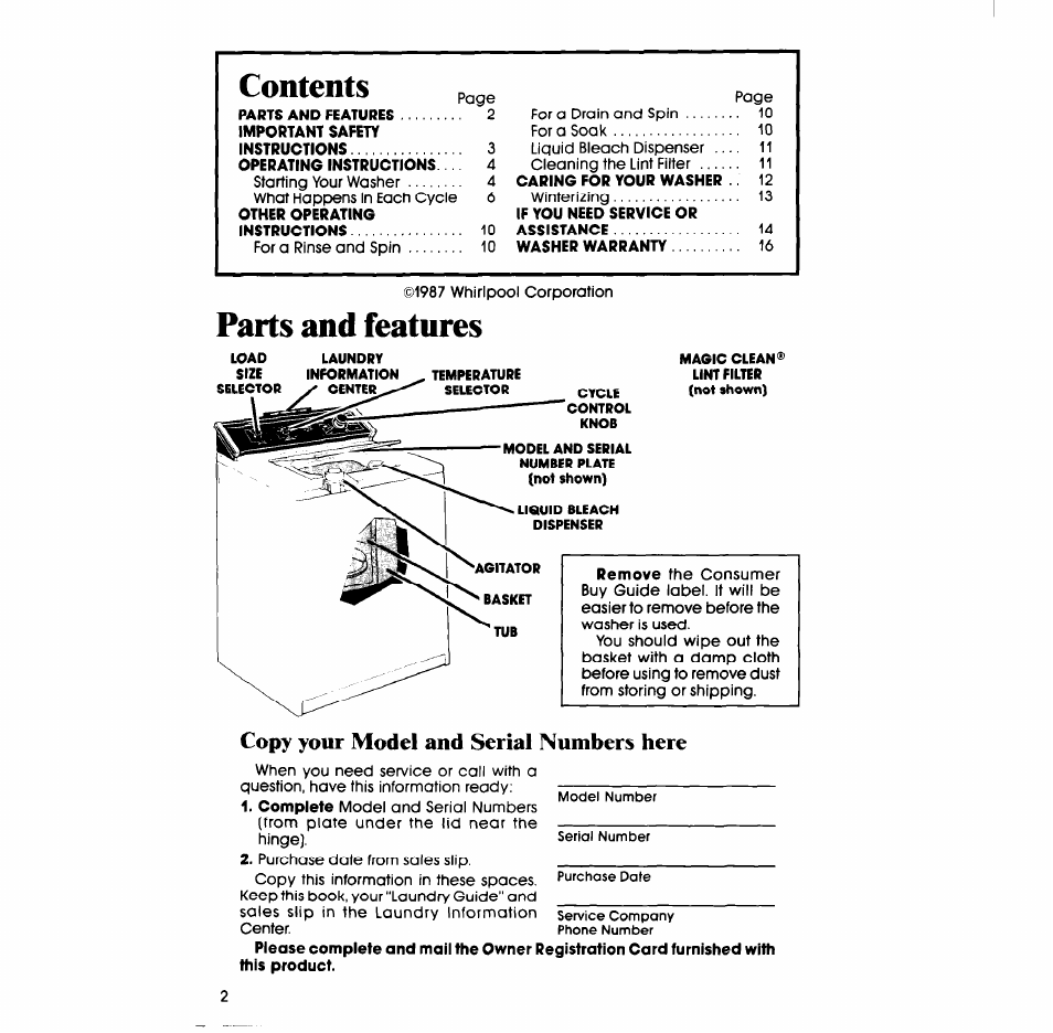 Whirlpool LA638OXS User Manual | Page 2 / 16