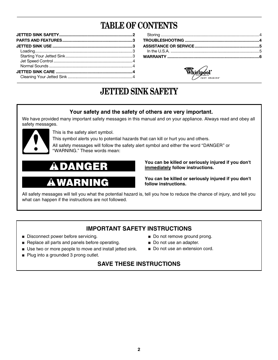 Whirlpool Sink User Manual | Page 2 / 6