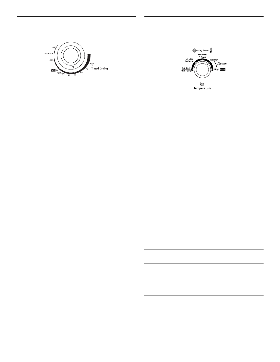 Timed drying cycle, Temperature settings | Whirlpool 8314841B User Manual | Page 9 / 15