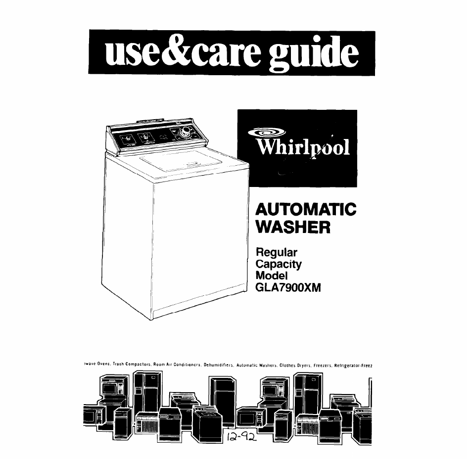 Whirlpool GLA7900XM User Manual | 12 pages