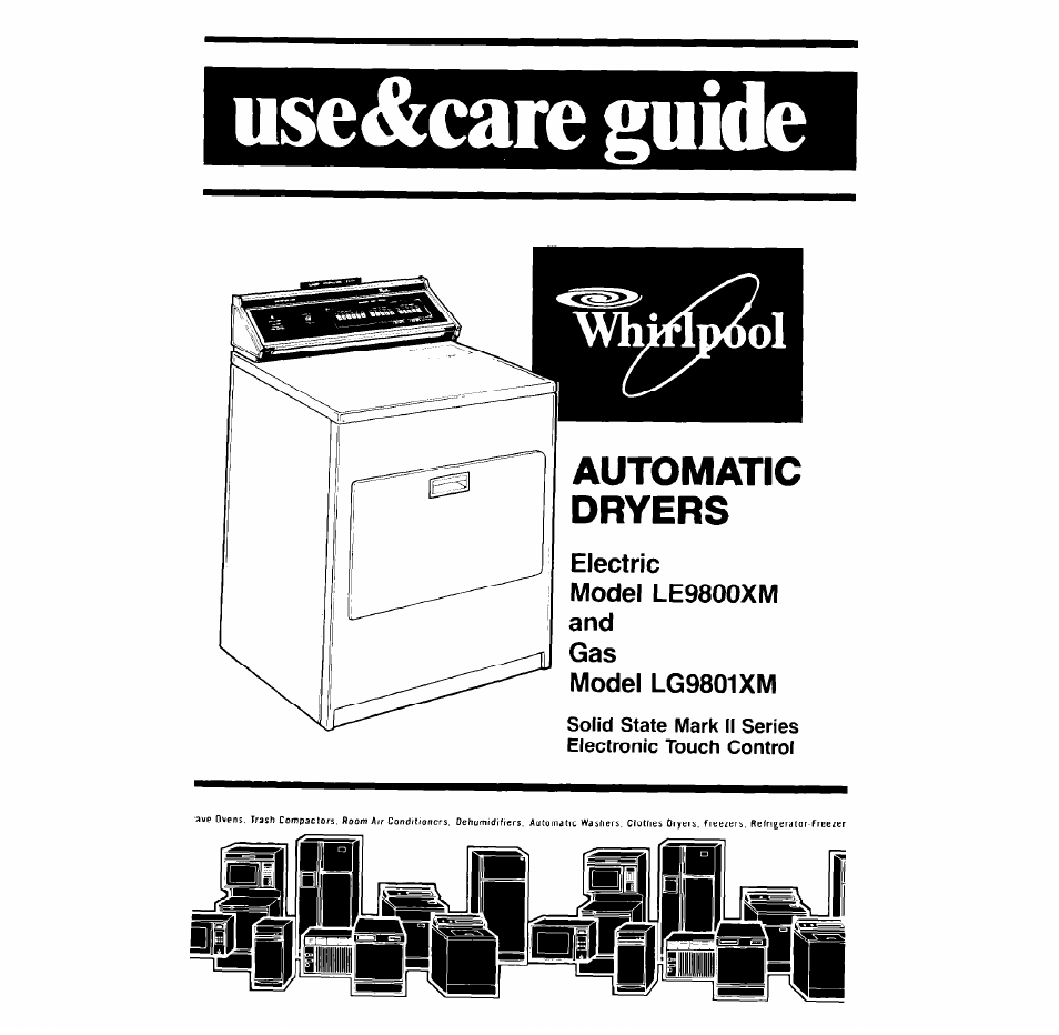 Whirlpool LE9800XM User Manual | 12 pages