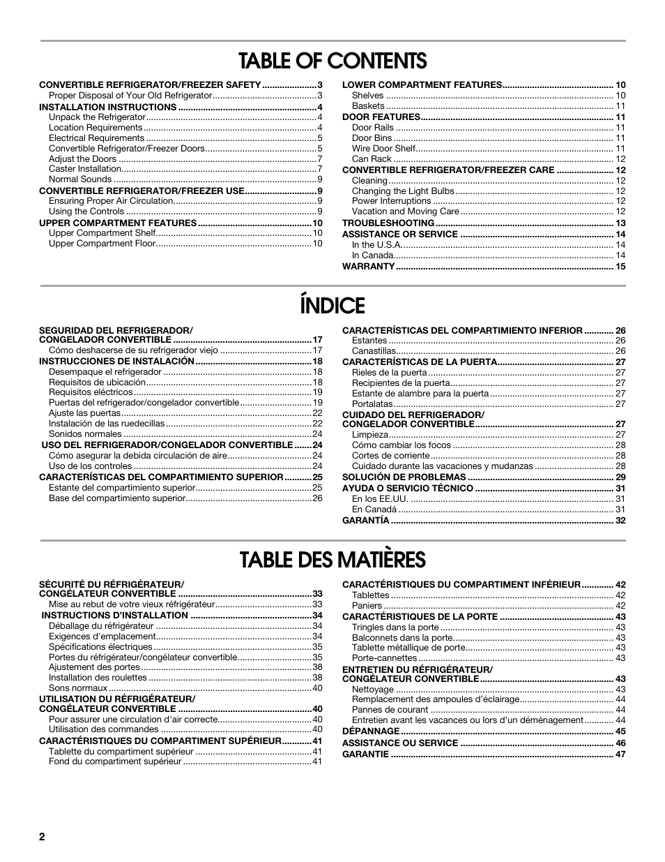 Whirlpool ator 2314466 User Manual | Page 2 / 48
