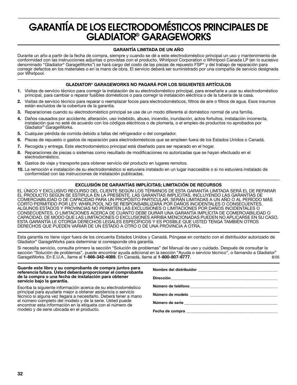 Garageworks | Whirlpool ator 2314466 User Manual | Page 32 / 48