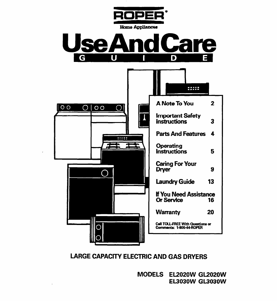 Whirlpool EL2020W User Manual | 20 pages