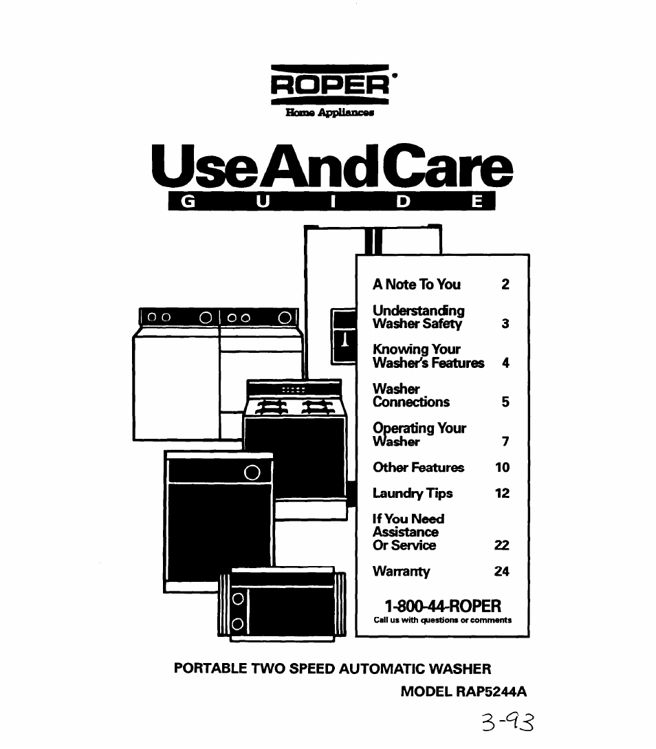 Whirlpool RAP5244A User Manual | 24 pages