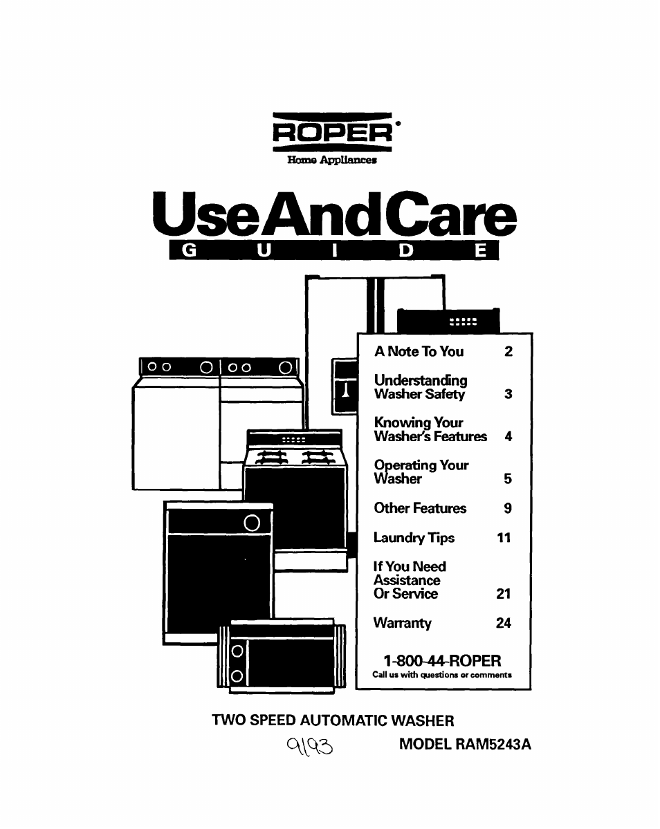 Whirlpool RAM5243A User Manual | 23 pages