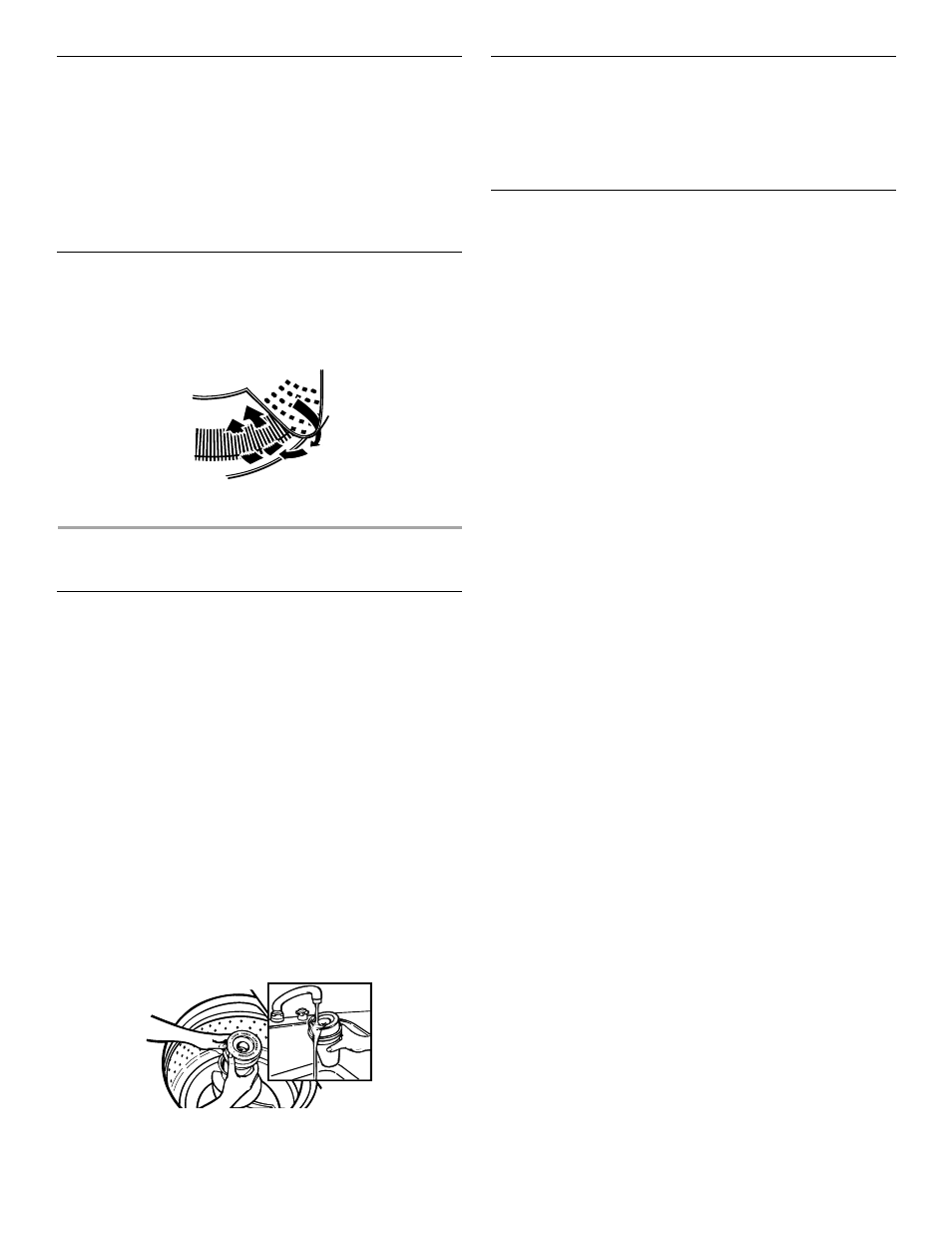 Washer care, Smartbleach™ timed bleach dispenser, Self-cleaning lint filter | Cleaning your washer, Water inlet hoses, Vacation, storage, and moving care | Whirlpool Gold GST9675JQ0 User Manual | Page 8 / 12