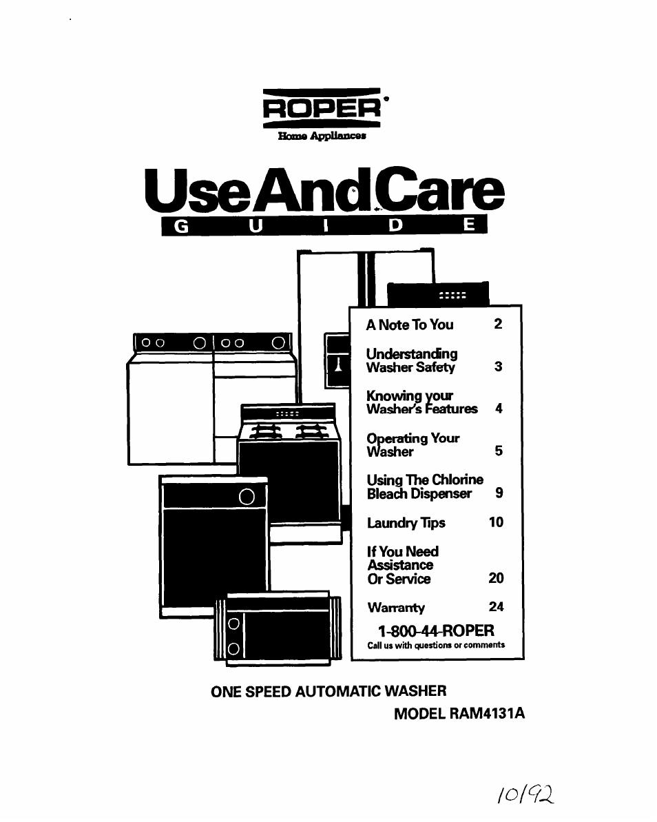 Whirlpool RAM4131A User Manual | 24 pages