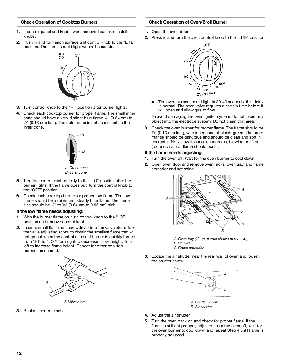 Whirlpool 30" (76.2 CM) FREESTANDING GAS RANGES W10533016A User Manual | Page 12 / 20