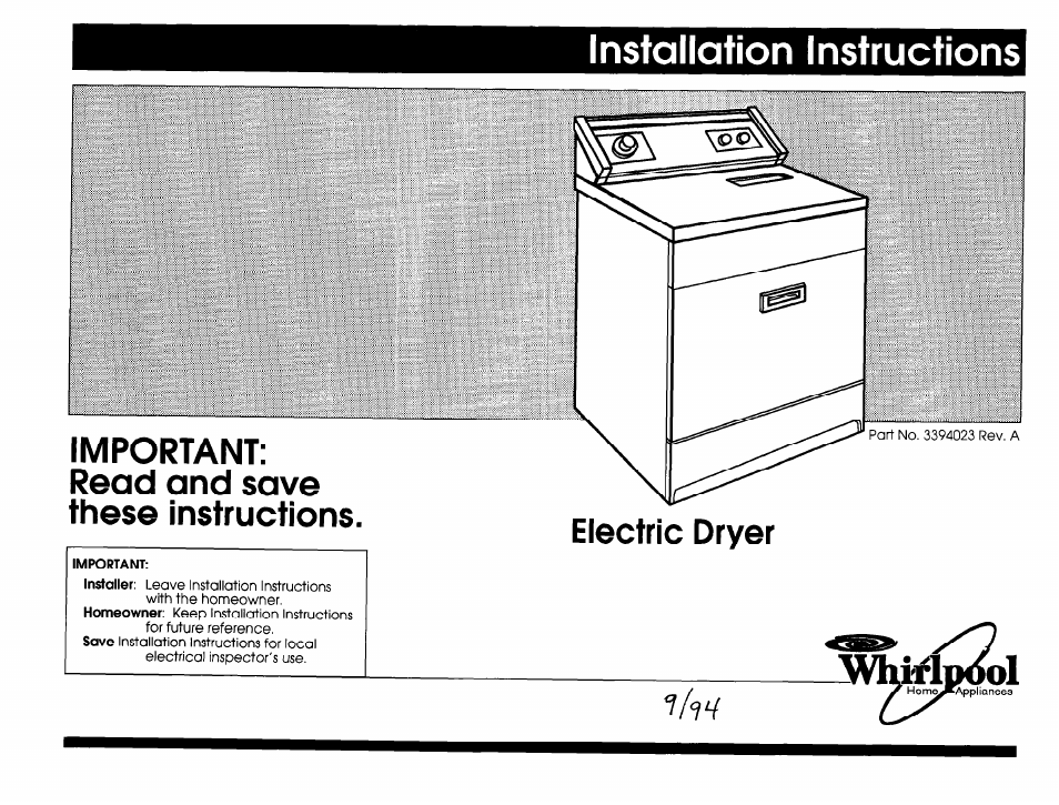 Whirlpool 6LE5700XSW0 User Manual | 5 pages