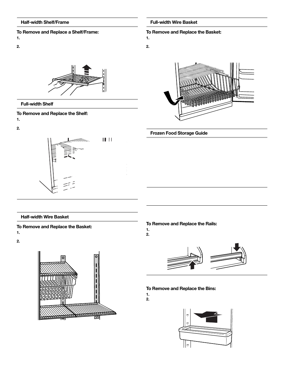 Door features, Baskets, Door rails | Door bins | Whirlpool FREEZERATOR CONVERTIBLE REFRIGERATOR/FREEZER User Manual | Page 11 / 44