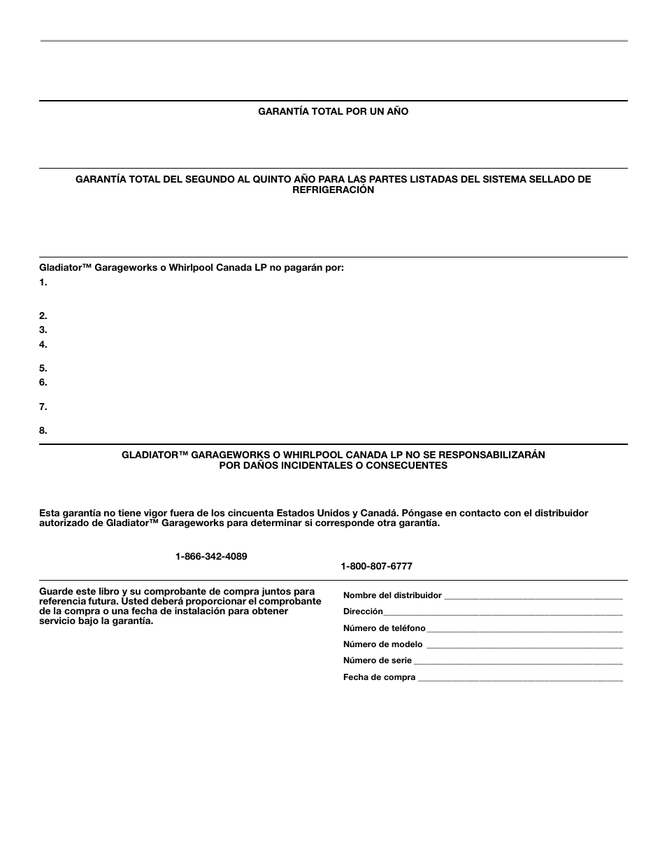 De gladiator, Garageworks | Whirlpool FREEZERATOR CONVERTIBLE REFRIGERATOR/FREEZER User Manual | Page 29 / 44