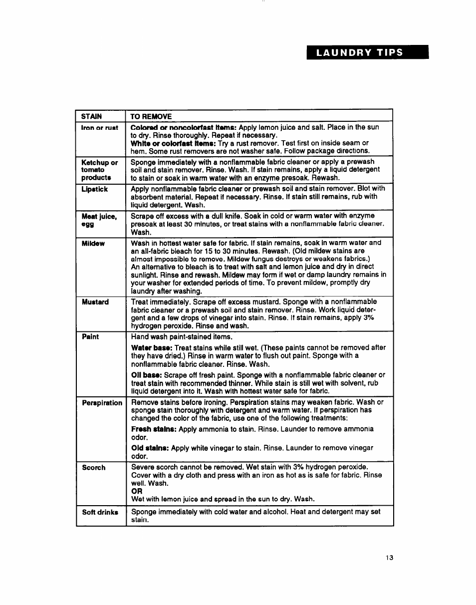 Whirlpool LMR4132B User Manual | Page 13 / 22