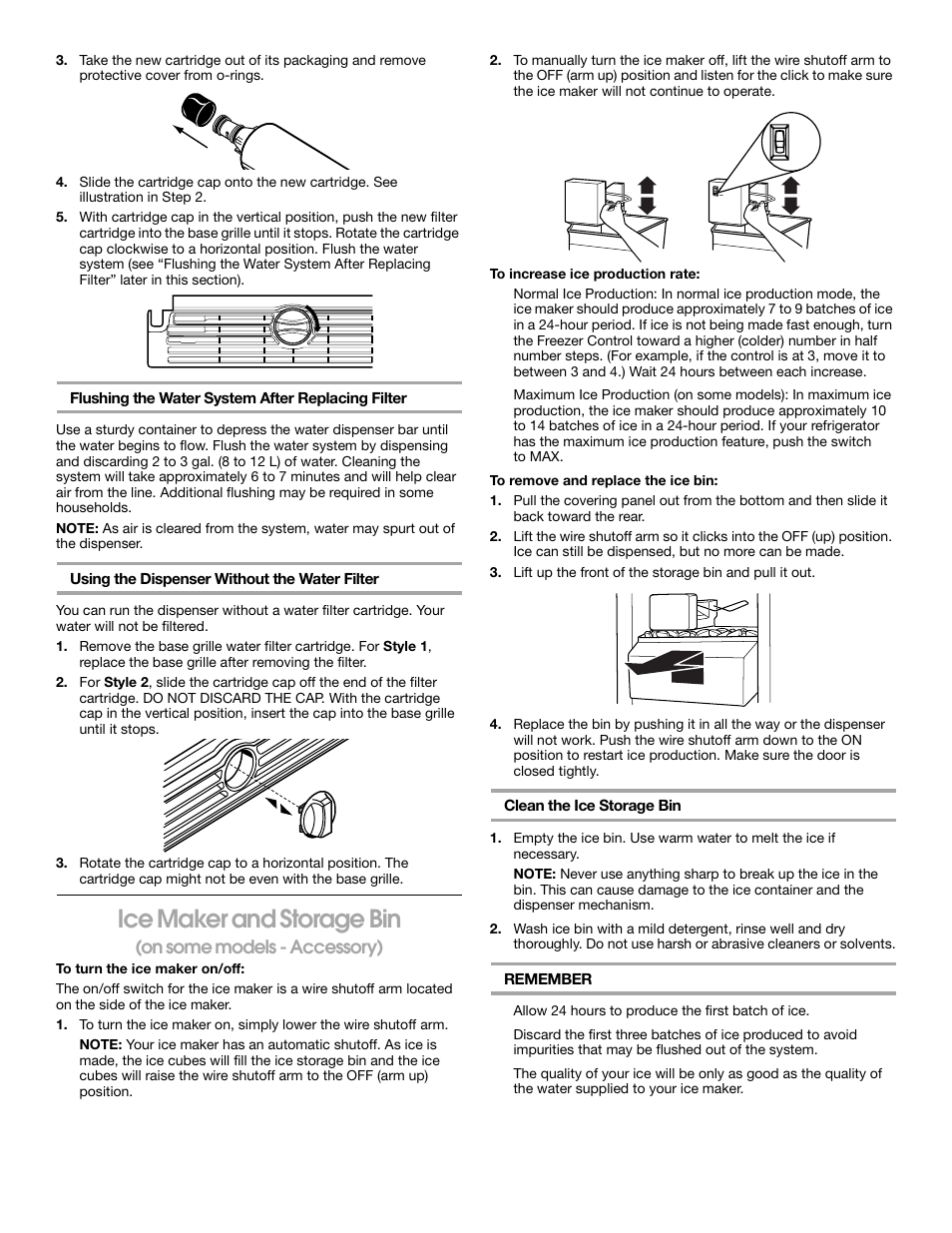 Ice maker and storage bin, On some models - accessory) | Whirlpool 2188766 User Manual | Page 13 / 24