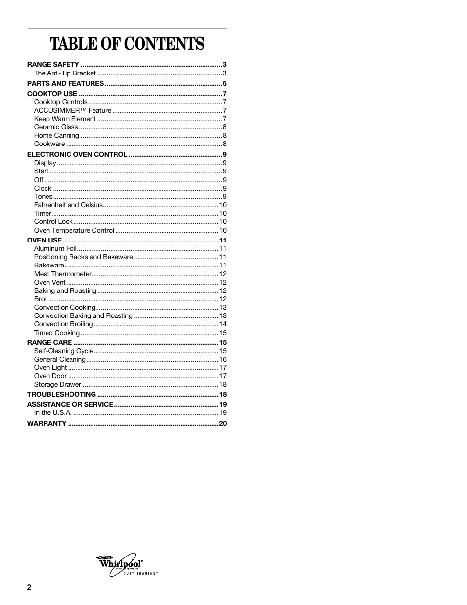 Whirlpool GR450LXH User Manual | Page 2 / 20
