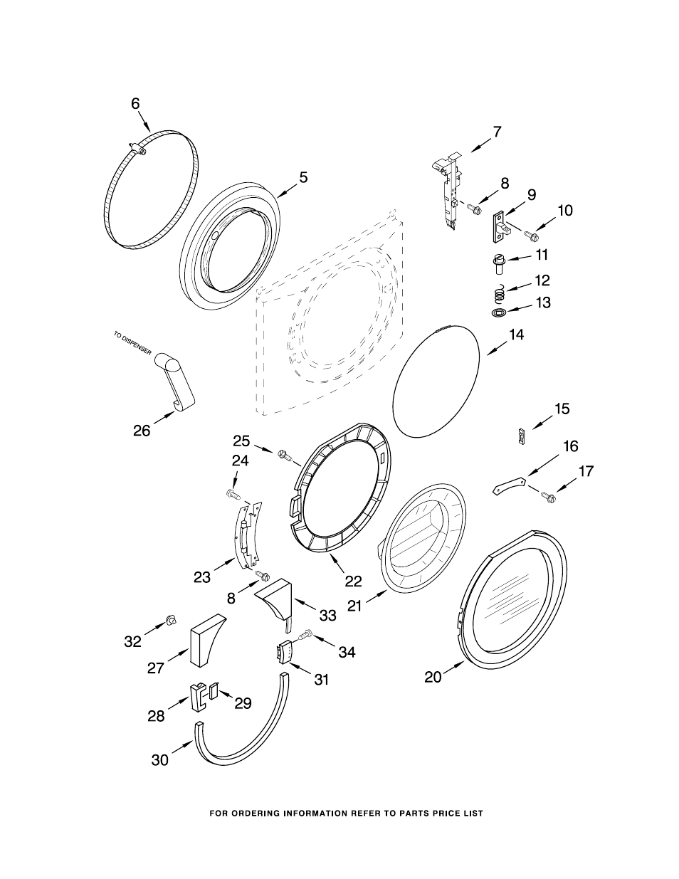 Door and latch, Door and latch parts | Whirlpool GHW9160PW0 User Manual | Page 3 / 14