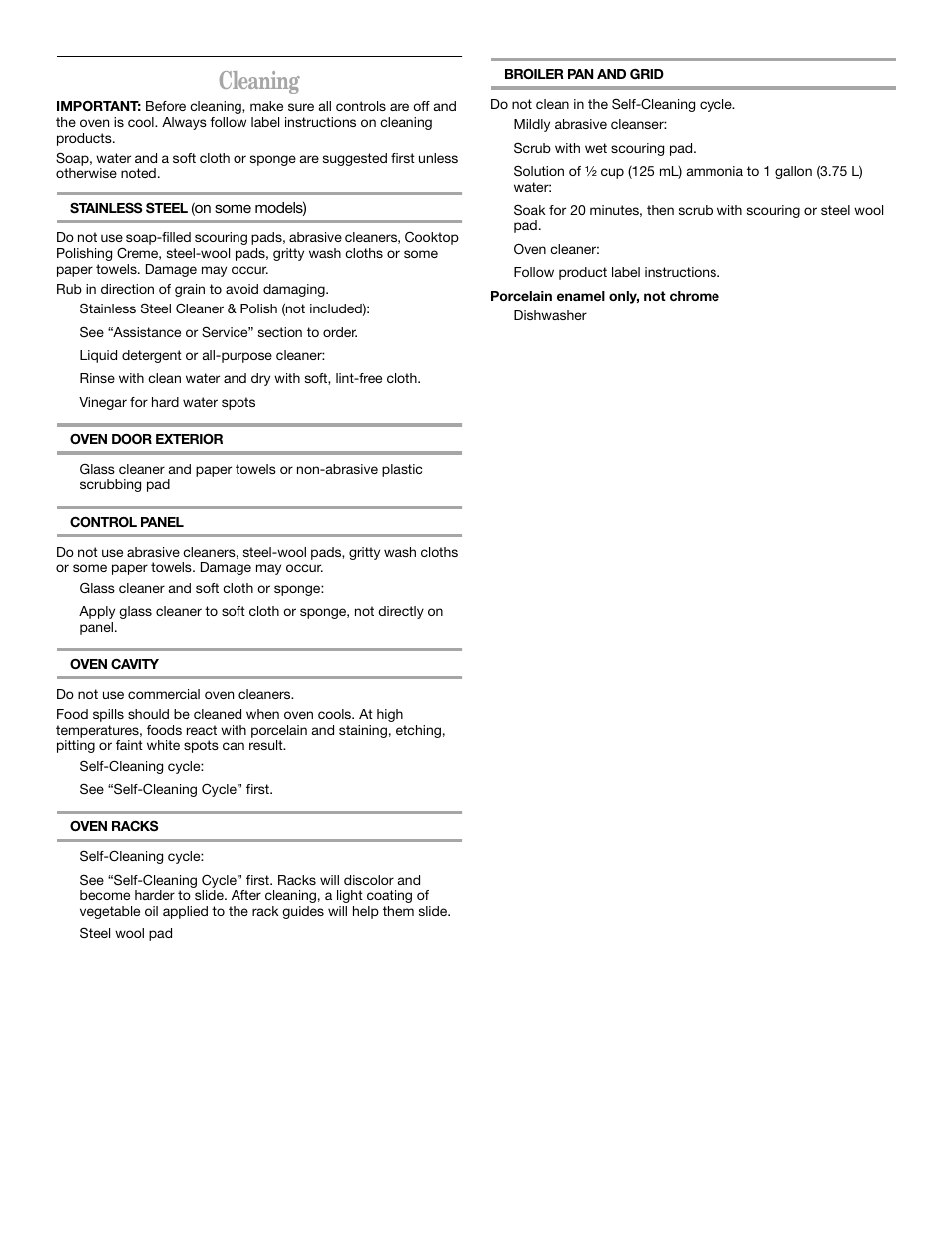 Cleaning | Whirlpool RBD245 User Manual | Page 12 / 16