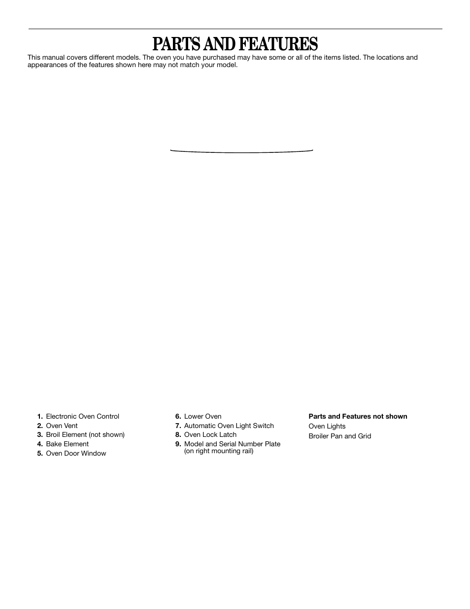 Parts and features | Whirlpool RBD245 User Manual | Page 5 / 16