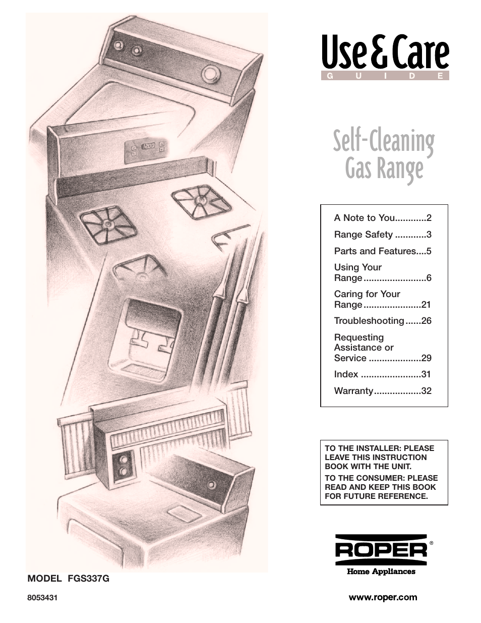 Whirlpool FGS337G User Manual | 32 pages