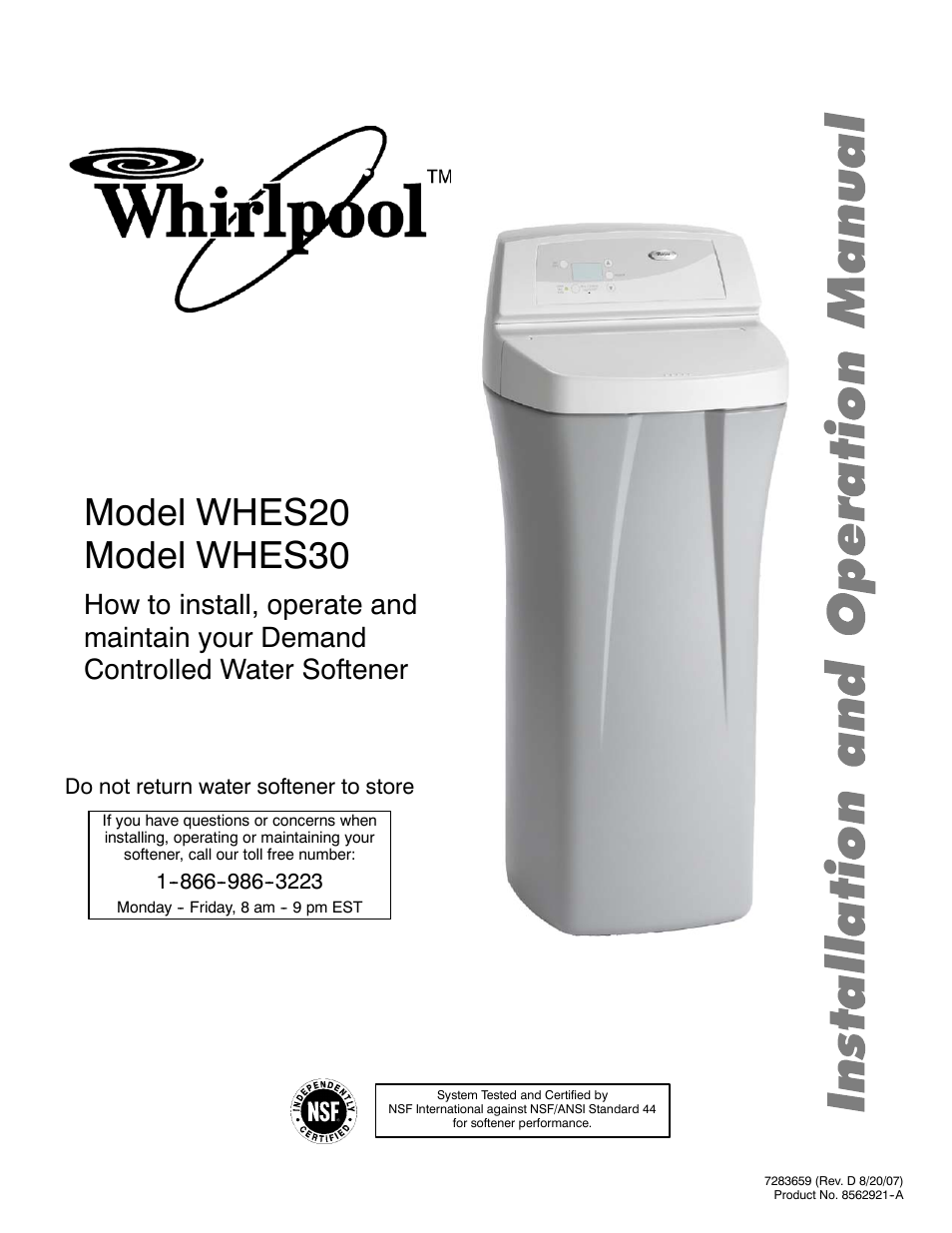 Whirlpool WHES30 User Manual | 39 pages