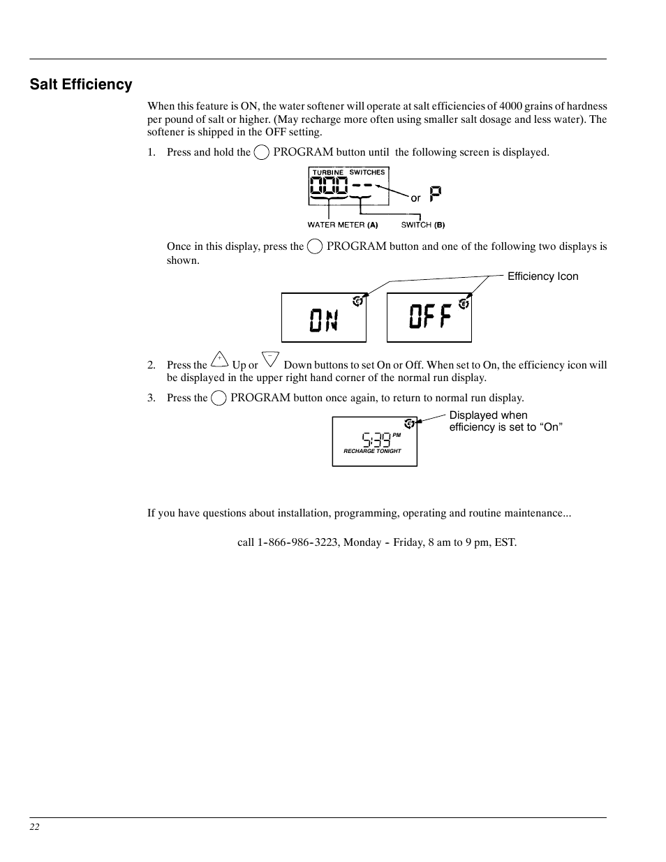 Salt efficiency | Whirlpool WHES30 User Manual | Page 22 / 39