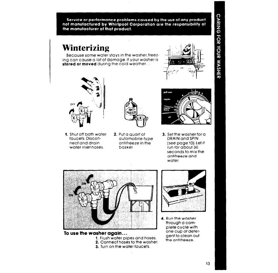 Winterizing | Whirlpool LA6300XP User Manual | Page 13 / 16