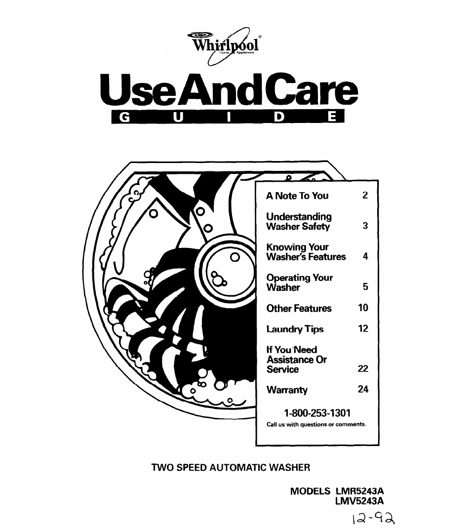 Whirlpool LMR5243A User Manual | 24 pages