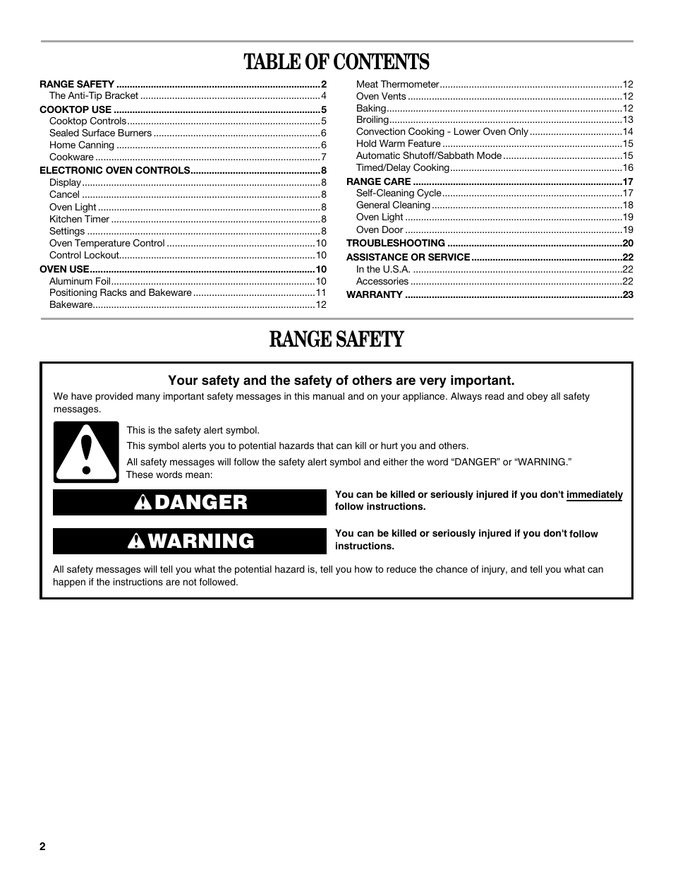 Whirlpool GGG388LX User Manual | Page 2 / 24