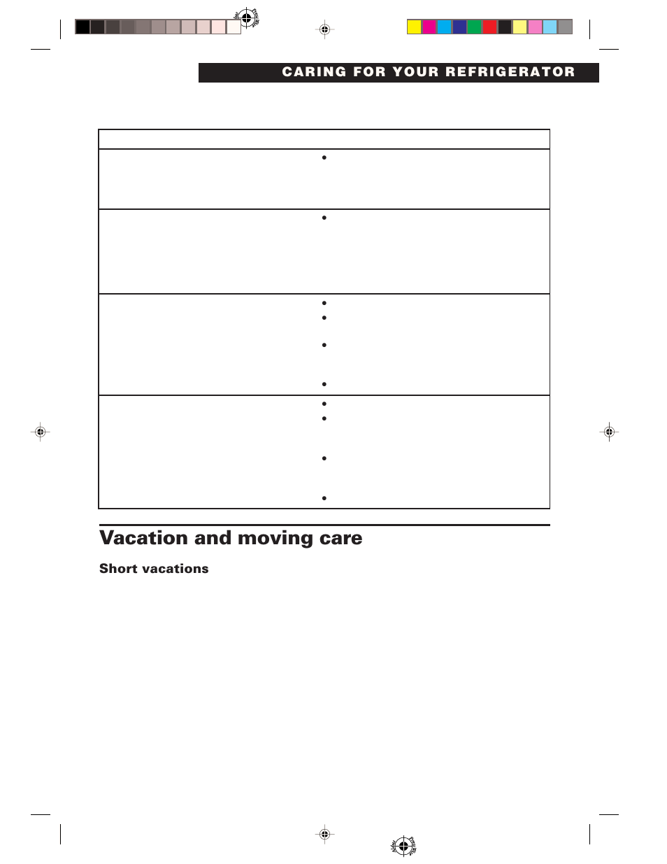 Vacation and moving care | Whirlpool 1-34850/4390527 User Manual | Page 11 / 20