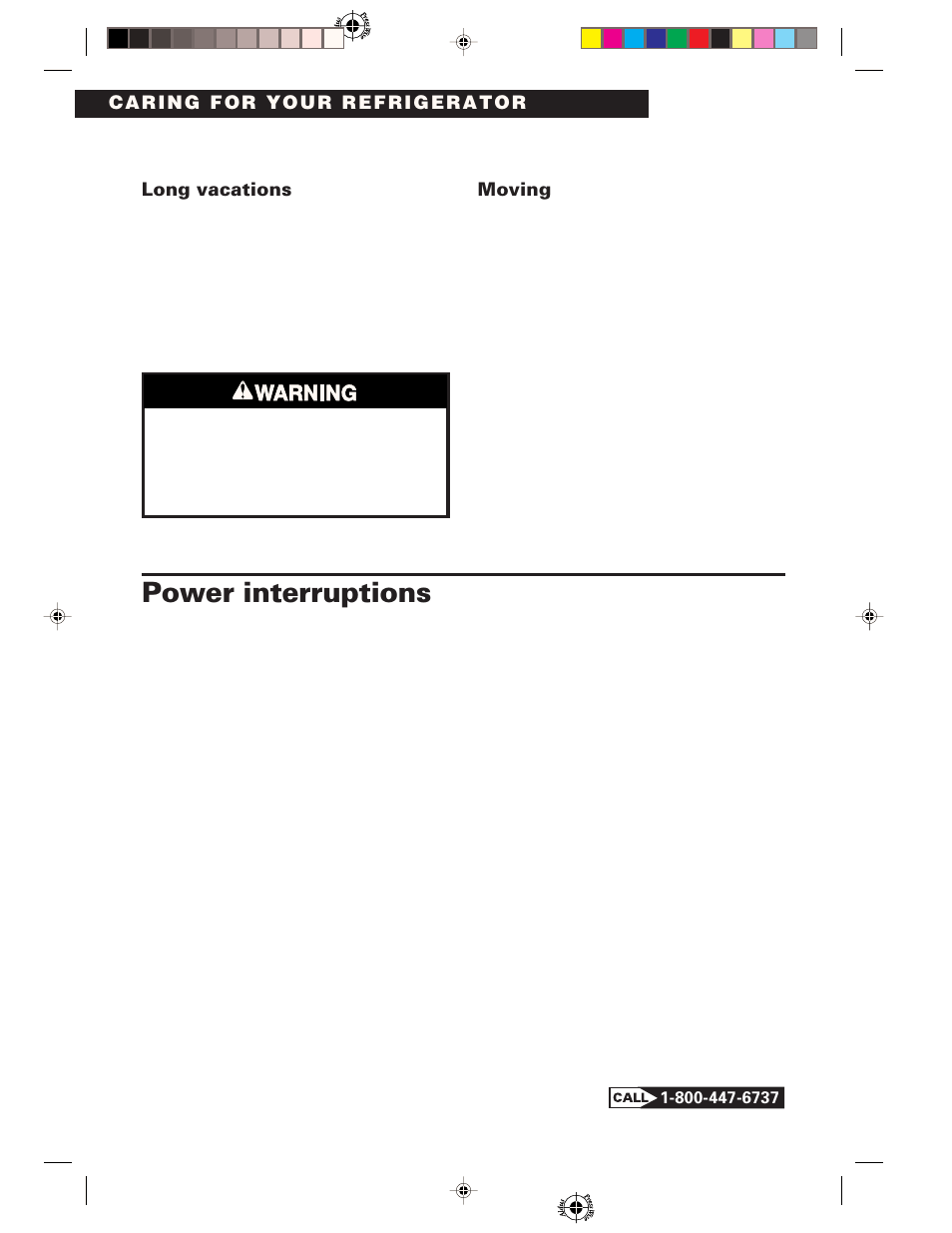 Power interruptions | Whirlpool 1-34850/4390527 User Manual | Page 12 / 20
