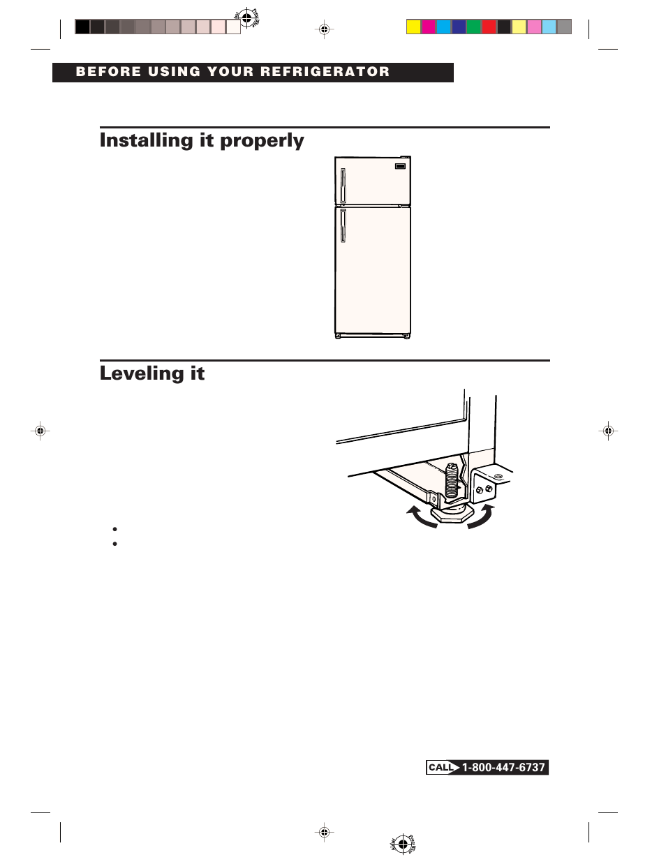 Installing it properly, Leveling it | Whirlpool 1-34850/4390527 User Manual | Page 6 / 20