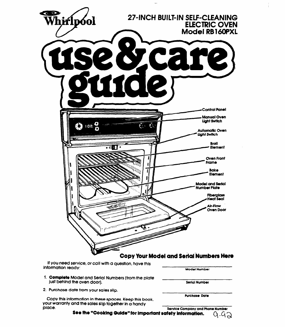 Whirlpool RB16OPXL User Manual | 16 pages
