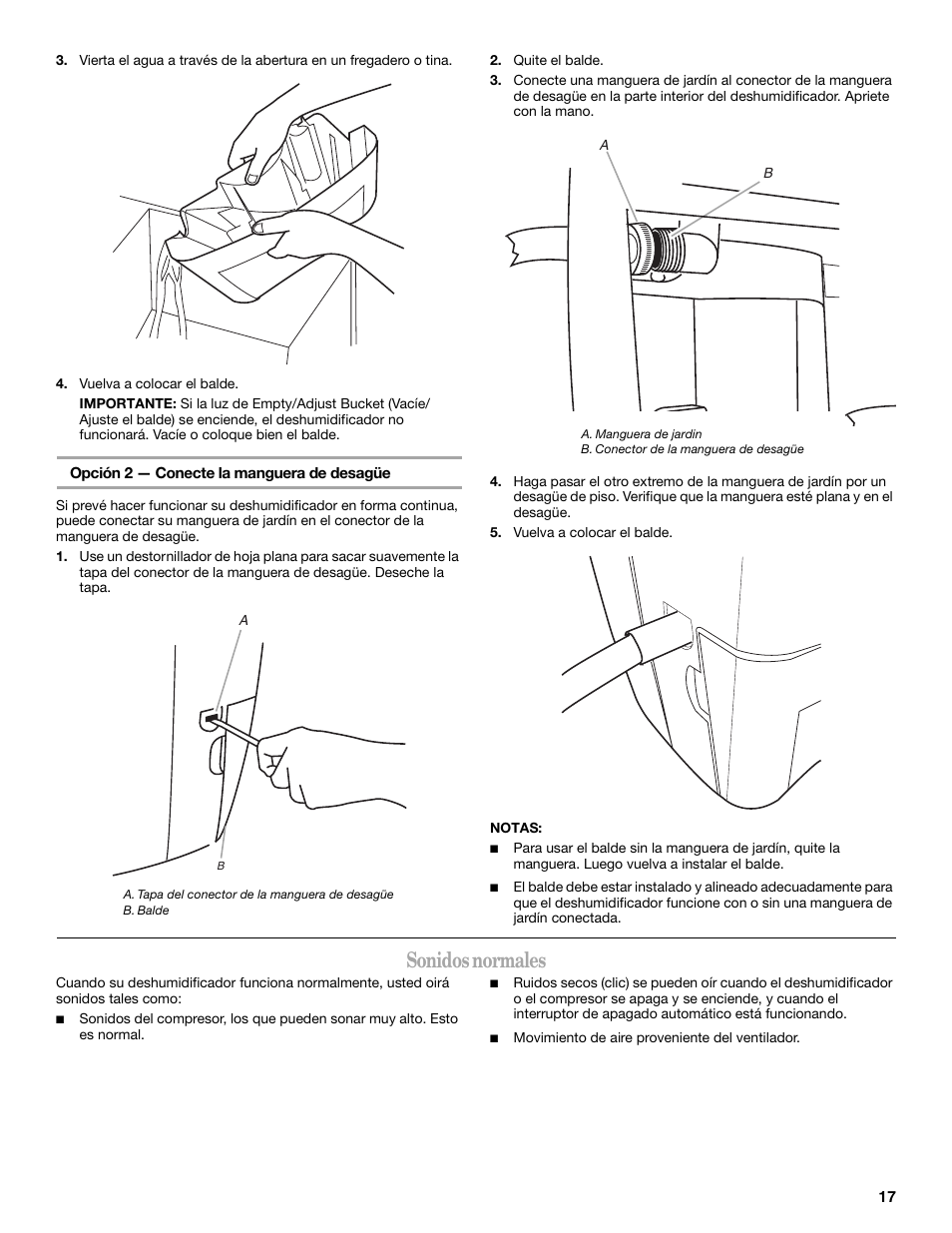 Sonidos normales | Whirlpool AD35DSS1 User Manual | Page 17 / 20