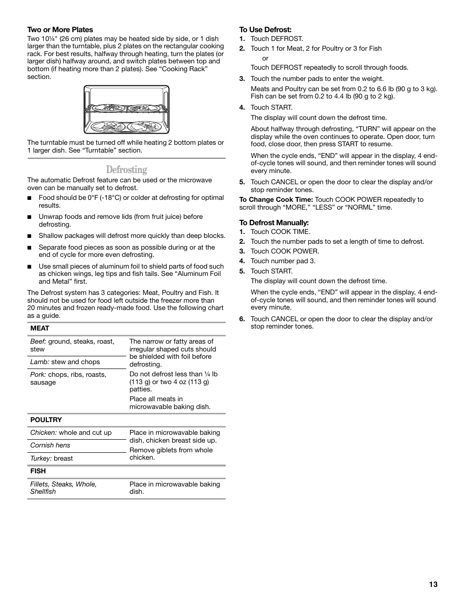 Defrosting | Whirlpool GH4155XP User Manual | Page 13 / 20