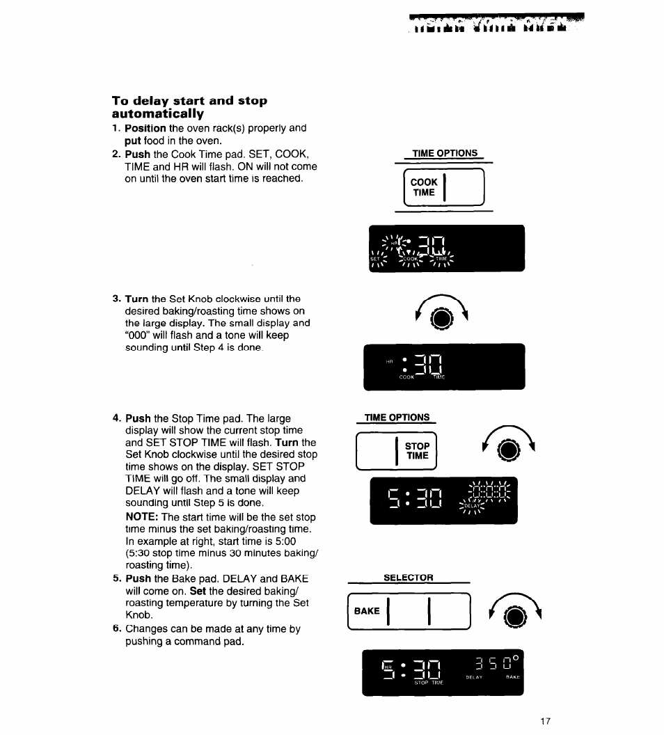 Ниий k^ubih, To delay start and stop automatically | Whirlpool RB262PXA User Manual | Page 17 / 28