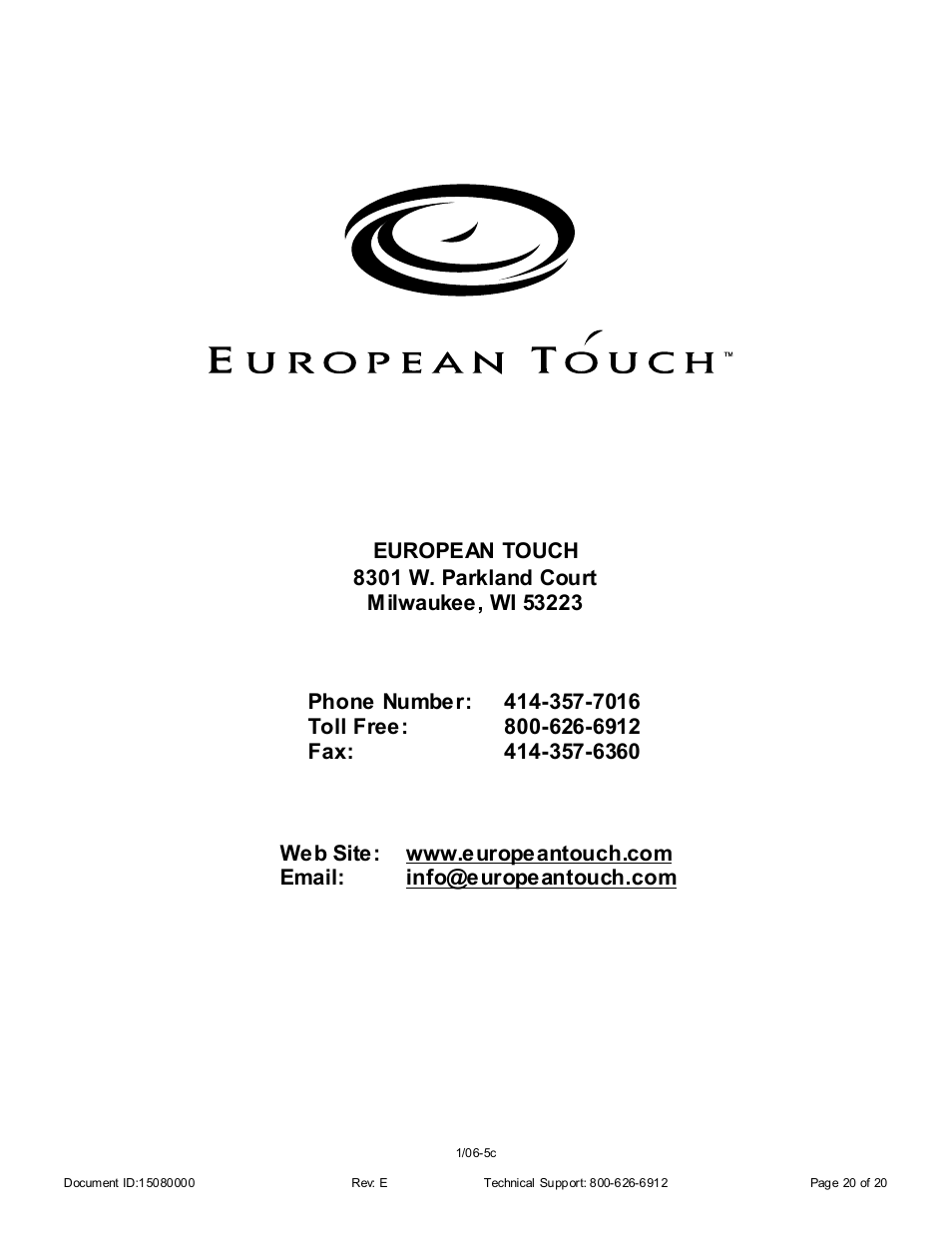 Whirlpool 15080000 User Manual | Page 20 / 20