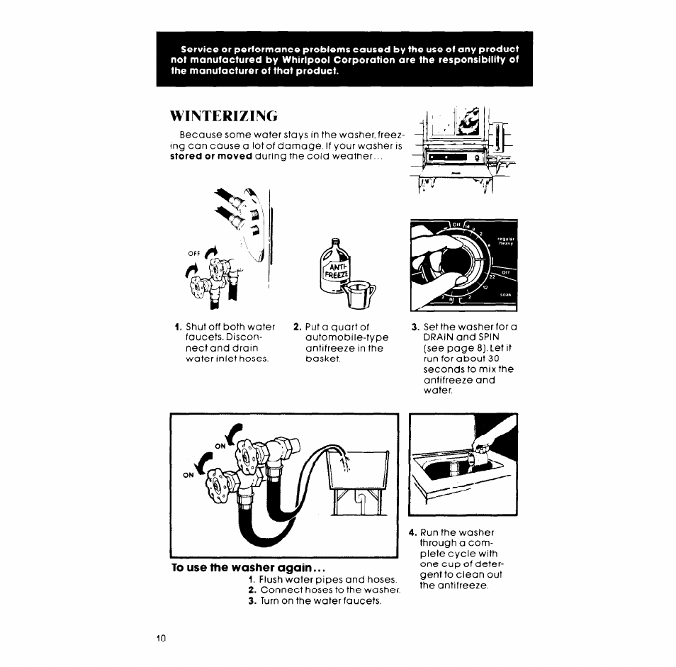 Winterizing | Whirlpool LASOOXM User Manual | Page 10 / 12