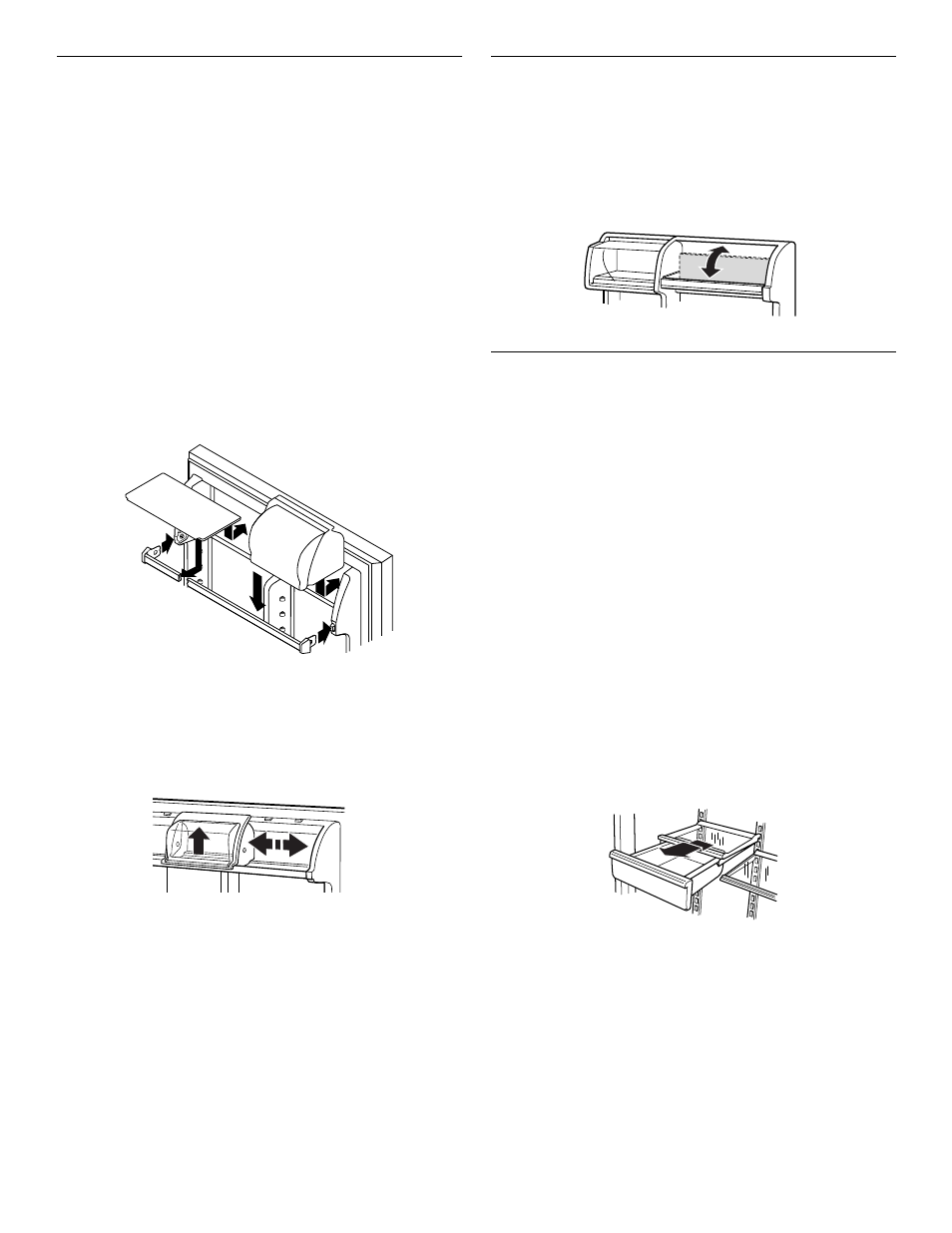 Adjustable utility compartment & tray, Flip-up door shelf, Meat drawer and cover | On some models) | Whirlpool 8ET8MTKXKT00 User Manual | Page 18 / 27