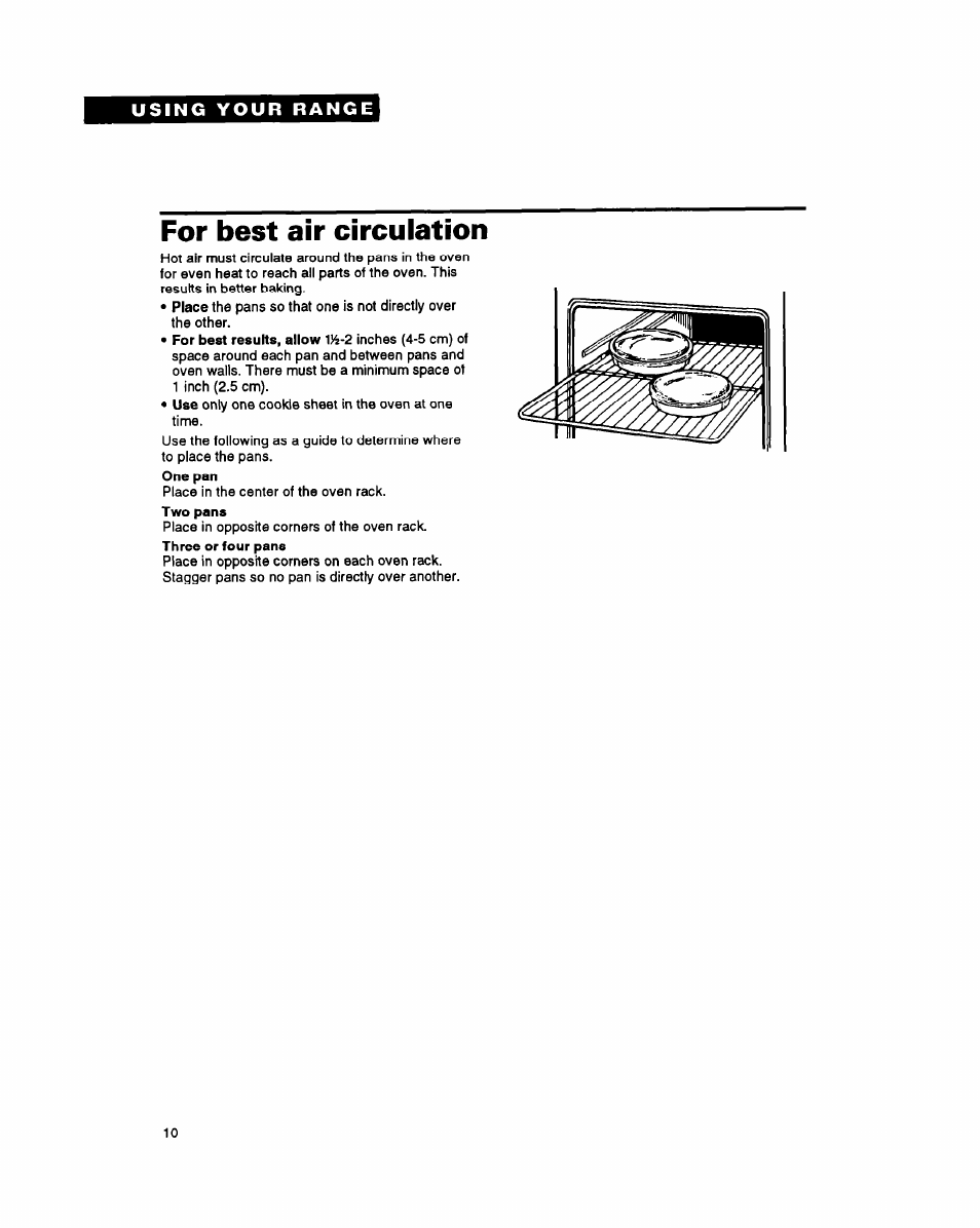 For best air circulation | Whirlpool FGP357Y User Manual | Page 10 / 24