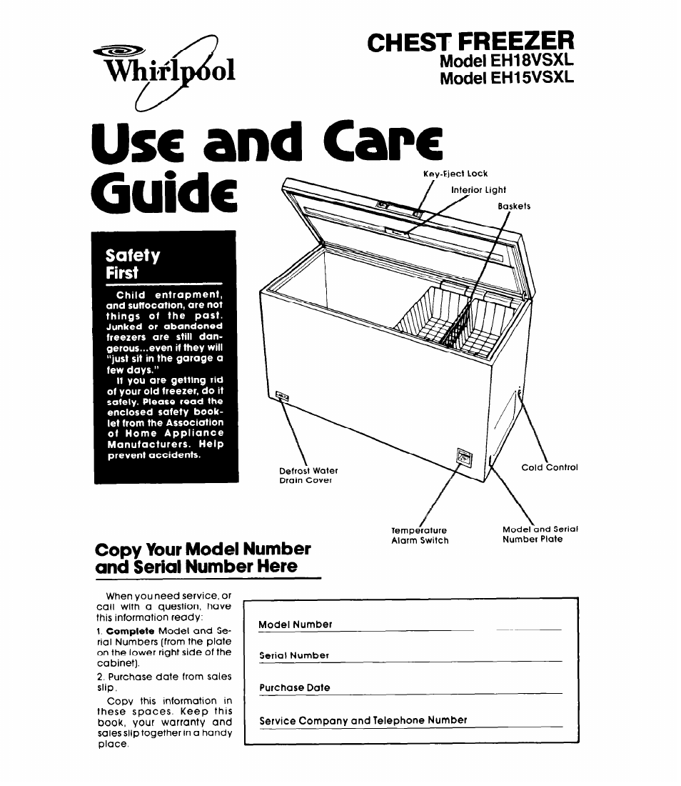 Whirlpool EH15VSXL User Manual | 8 pages