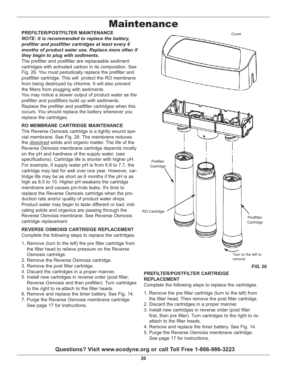 Maintenance | Whirlpool WHER25 User Manual | Page 20 / 27