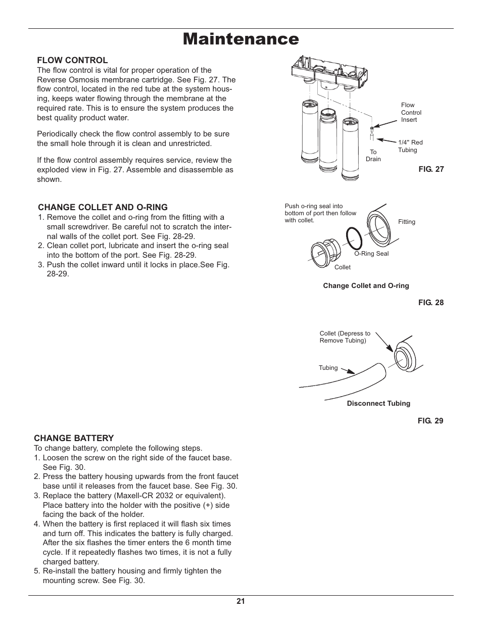 Maintenance | Whirlpool WHER25 User Manual | Page 21 / 27