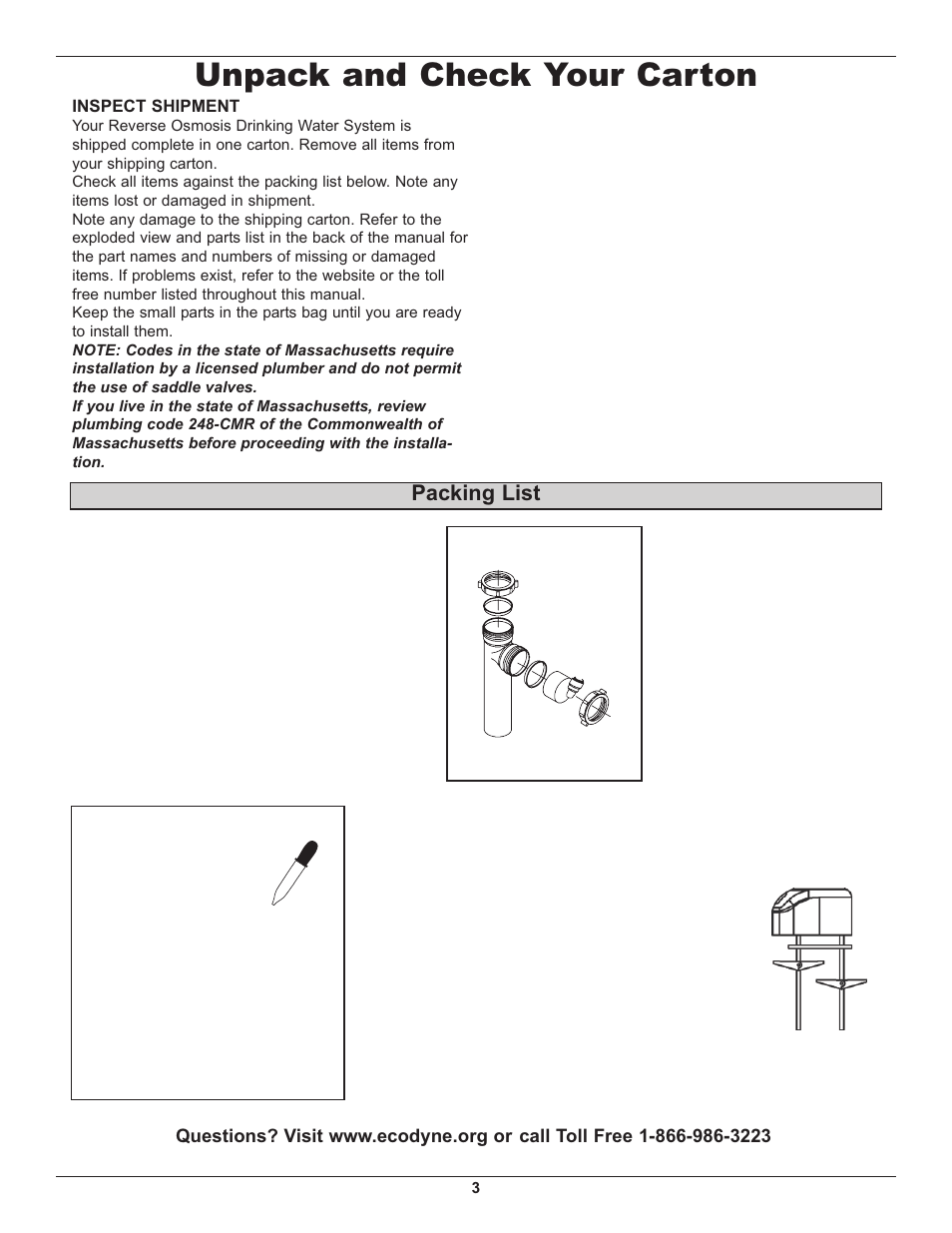 Unpack and check your carton | Whirlpool WHER25 User Manual | Page 3 / 27