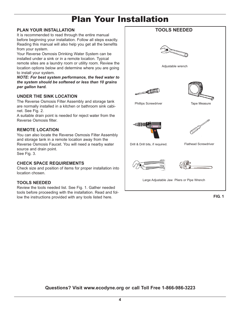 Plan your installation | Whirlpool WHER25 User Manual | Page 4 / 27