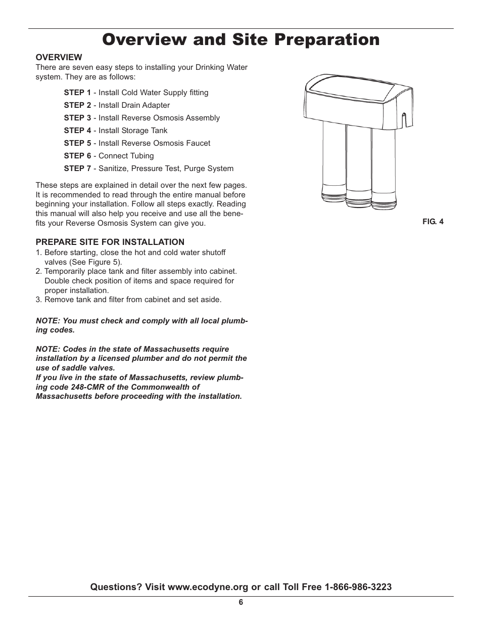 Overview and site preparation | Whirlpool WHER25 User Manual | Page 6 / 27