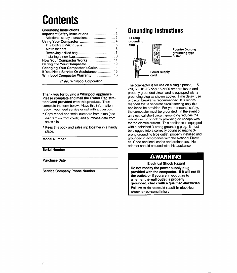 Whirlpool TU4100X User Manual | Page 2 / 16