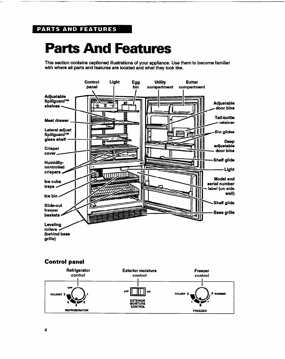 Parts and features | Whirlpool B2lDK User Manual | Page 4 / 24