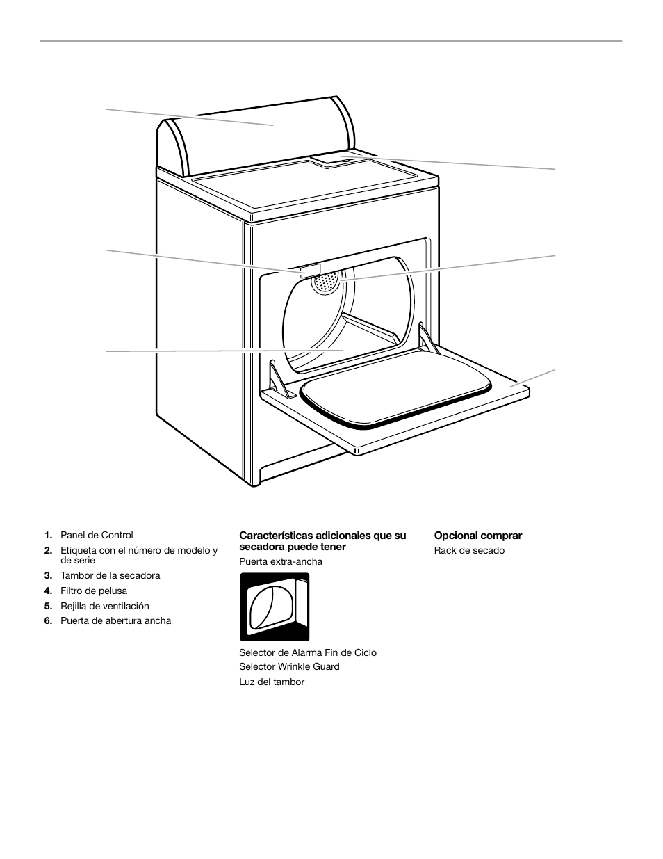 Partes y características, Partes y caracter í sticas | Whirlpool 3HLER5437JQ0 User Manual | Page 15 / 24