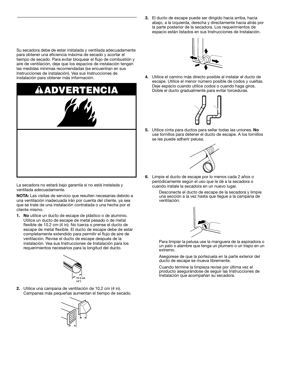 Revisión de su ventilacion, Revisión de su ventilación | Whirlpool 3HLER5437JQ0 User Manual | Page 16 / 24