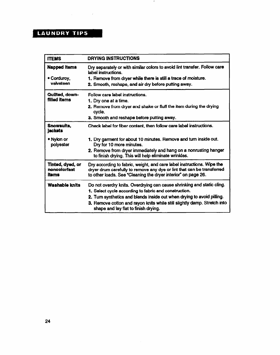 Whirlpool 3396314 User Manual | Page 24 / 34